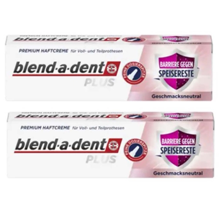 Blend-a-dent plus Premium-Haftcreme für Voll- und Teilprothesen, 2er Pack